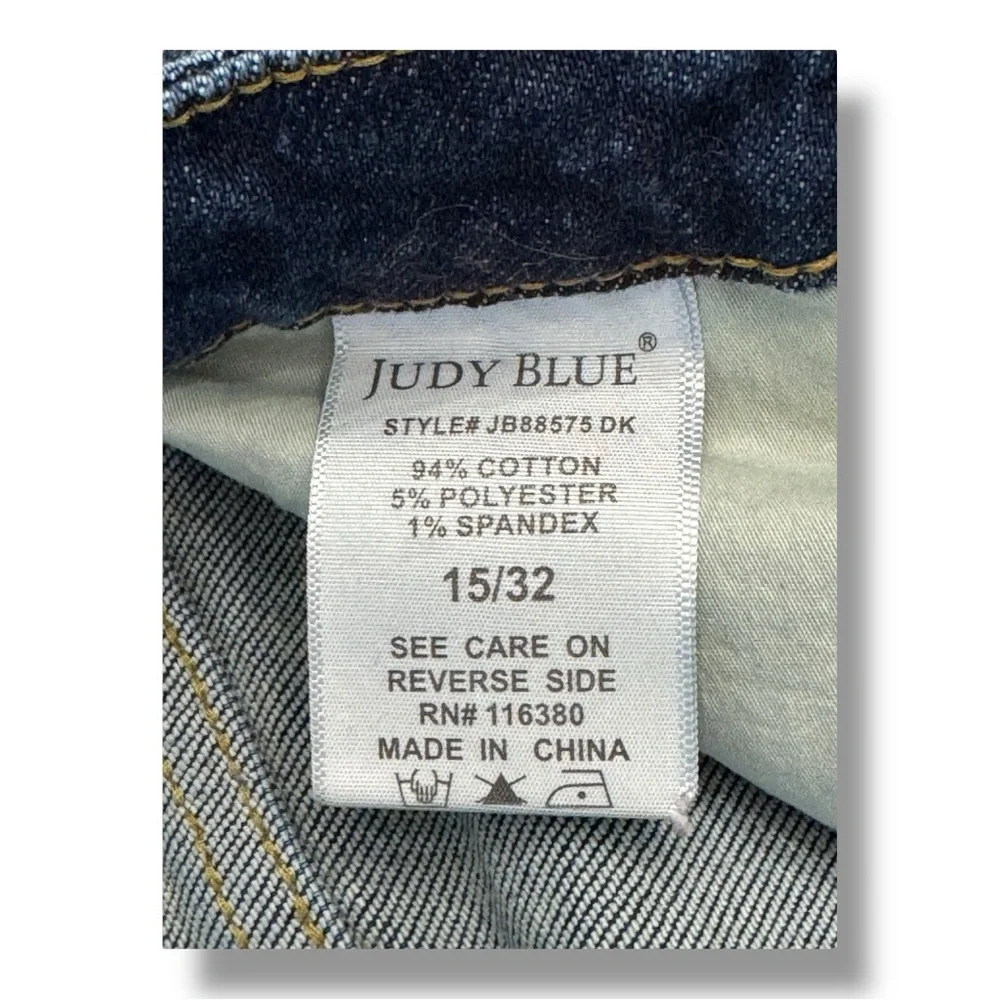 Judy Blue Straight Fit Blue Denim Jeans High Rise JB88575-DK Women’s Size 32 - Picture 11 of 14